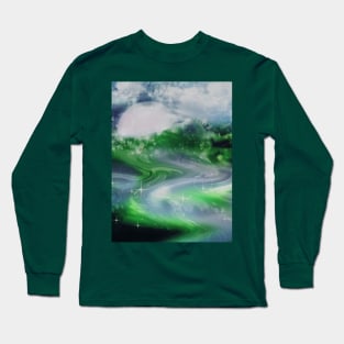 new moon fantasy landscape Long Sleeve T-Shirt